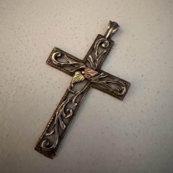 Black Hills Gold Jewelry - Black hills gold and Sterling Silver Cross Pendant